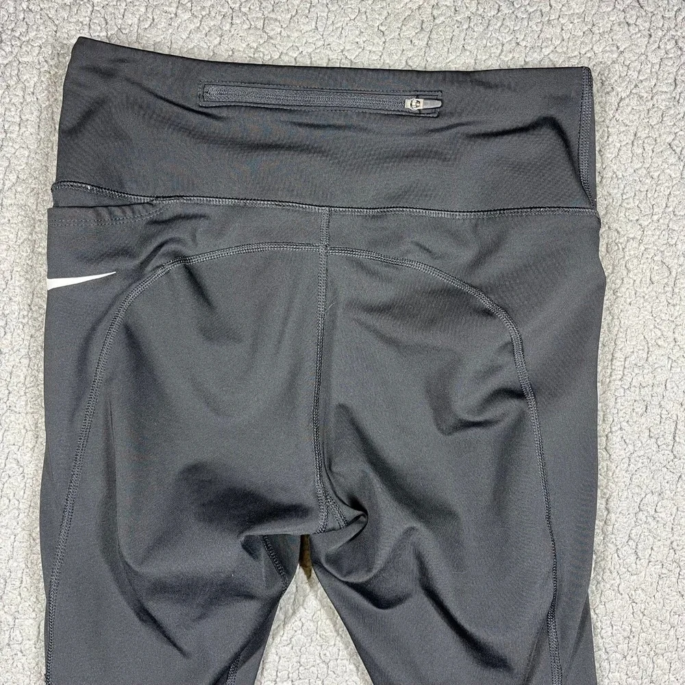 Nike Dri-FIT Womens Black Cropped Running Leggings Mesh Panels CZ9238-010 Size M - Picture 5 of 14